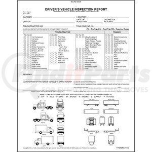 11724 by JJ KELLER - Detailed Driver's Vehicle Inspection Reports w/Illustrations (Truck & Tractor/Trailer), Book Format - Stock - 2-ply, carbonless, book format 8-1/2"x 11"