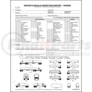 11728 by JJ KELLER - Detailed Driver's Vehicle Inspection Report w/Illustrations (Tanker), Snap-Out Format - Stock - 2-ply, carbonless, snap-out format, 8-1/2" x 11"