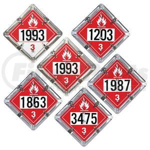 13066 by JJ KELLER - Aluminum Flip Placard - 6 Legend, Numbered, Unpainted Back Plate - 6-Legend, Unpainted Back Plate