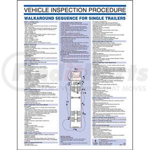 JJ Keller 1326 Poster 17" x 22" Vehicle Inspection Procedure Poster for Tractor Semi-Trailers