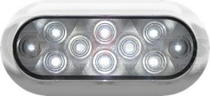 423W-4 by PETERSON LIGHTING - LED Utility/ Dome Light, Oval, Surface-Mount, w/ Flange 7.5" X 3.25", , white, poly bag