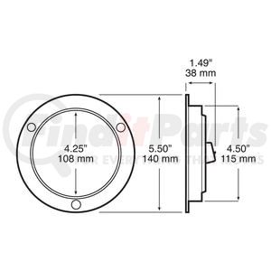 Peterson Lighting 818CR-36 Brake / Tail / Turn Signal Light LED Stop/Turn/Tail, Round, 36 Dio, AMP Housing Clear Lens, 4",