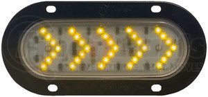 823QCA by PETERSON LIGHTING - LED Mid-Turn/ Side Marker, Oval, Sequential AMP Housing Clear Lens, 6.5"X2.25", amber, clear lens, poly bag