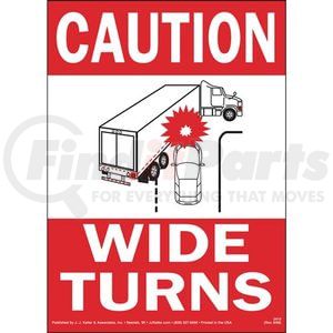 2410 by JJ KELLER - Wide Load Sign - Reflective Vinyl, Vertical, White on Red, 11.5 in. x 16 in., Adhesive