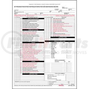 2517 by JJ KELLER - BIT Program Truck/Tractor/Trailer Inspection and Maintenance Record Form - 3-ply, carbon, 8-1/2" x 11-3/4"