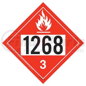 3598 by JJ KELLER - 1268 Placard, Class 3, Flammable Liquid, 176 lb. Polycoated Tagboard