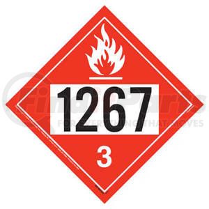 3411 by JJ KELLER - Hazmat Placard - Flammable Liquid, 10-3/4" Vinyl, Red Background, Black Text