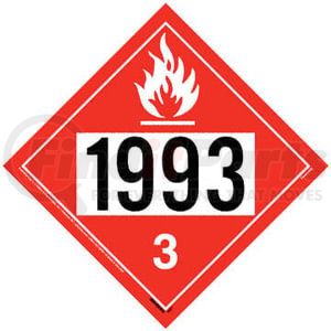 3478 by JJ KELLER - 1993 Placard - Class 3 Flammable Liquid - 20 mil Polystyrene, Laminated