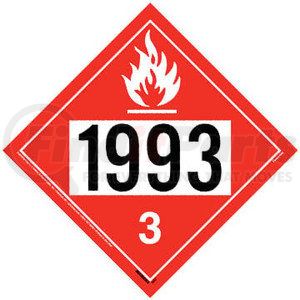 3479 by JJ KELLER - 1993 Placard - Class 3 Flammable Liquid - 3.4 mil Vinyl Permanent Adhesive