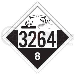 3581 by JJ KELLER - Hazmat Placard - UN 3264, Class 8 Corrosive, 4 mil Vinyl, 10-3/4 in. Square