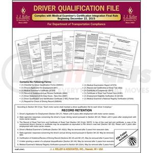 47997 by JJ KELLER - Driver Qualification Complete File Packet, 1-Ply, 2 Copy, 9-1/2" x 11-3/4"