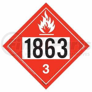 JJ Keller 45198 Hazmat Placard UN 1863 Hazard Class 3 Flammable Liquid Polycoated Tagboard Hazmat Placard