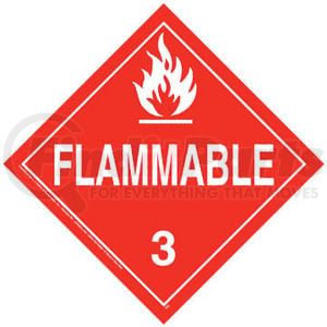 531 by JJ KELLER - Class 3 Flammable Liquid Placard - Worded - 4 mil Vinyl Removable Adhesive
