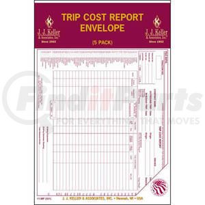 551 by JJ KELLER - Trip Cost Report Envelope 5-Pack - Retail Packaging - 5-Pack - Retail Packaging