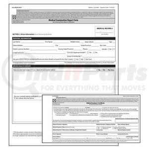 59603 by JJ KELLER - Medical Examination Certificate & Report Combo Pack - Certificate & Report Combo Pack