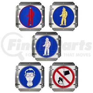 JJ Keller 56523 Hazmat Placard Department of Defense Chemical Hazard Flip Signs, Large, 0.040" Thick Unpainted Aluminum
