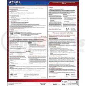 63057 by JJ KELLER - NYC Employment Laws Poster - English (Sexual Harassment & Earned Safe/Sick Time), Laminated
