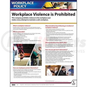 63399 by JJ KELLER - Workplace Violence Policy Poster - Laminated Poster