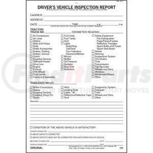 723 by JJ KELLER - Detailed Driver's Vehicle Inspection Report, 3-Ply, w/Carbon, Black - Stock - 3-ply, book format, with carbon, 5-1/2" x 8-1/2"