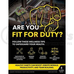 62061 by JJ KELLER - Are You Fit For Duty - Construction Safety Poster - Are You Fit For Duty