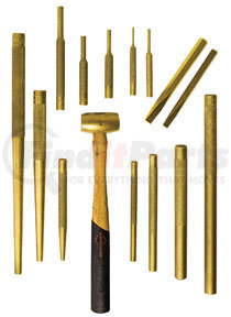 61369 by MAYHEW TOOLS - 15 Pc. Master Brass  Punch & Chisel Set