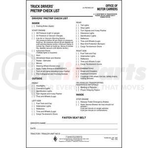 JJ Keller 889 On-Board Diagnostics Reference Book Padded Truck Drivers' Pre-Trip Checklist, 1-Ply, 5-1/2" W x 8-1/2" L