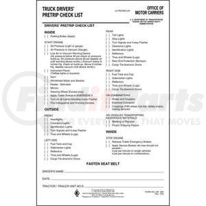 889 by JJ KELLER - Truck Drivers' Pre-Trip Checklist - Padded format, 50 forms per pad