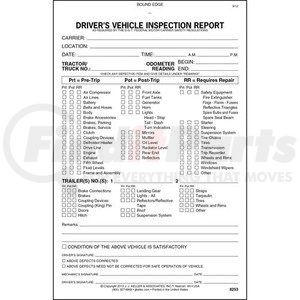 8253 by JJ KELLER - Detailed Driver's Vehicle Inspection Report With Pre-/Post-Trip, 2-Ply, Carbonless