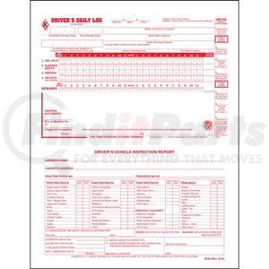 JJ Keller 8549 On-Board Diagnostics Reference Book 2-In-1 Driver's Daily Log, Loose-Leaf Format w/Detailed DVIR, 2-Ply,