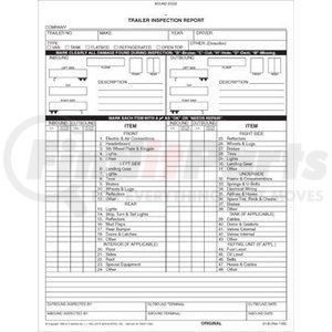 860 by JJ KELLER - Trailer Inspection Report, 2-Ply, Book Format - Stock - 2-ply, book format