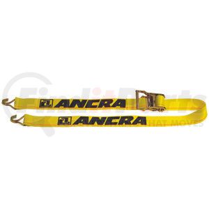 48672-23 by ANCRA - Ratchet Tie Down Strap - 192 in., Gray, Polyester, with Wire Hooks