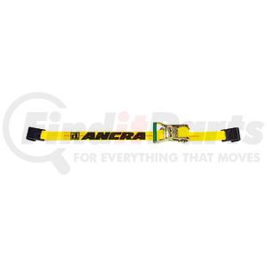 47970-11 by ANCRA - Ratchet Tie Down Strap - 2 in. X?360 in., Yellow, Polyester, with Flat Hooks & Short/Wide Handle
