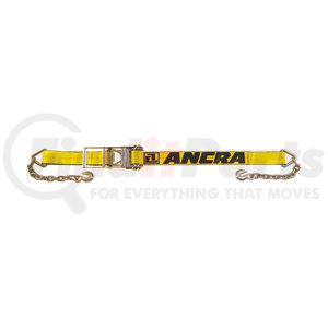 48987-24 by ANCRA - Ratchet Tie Down Strap - 3 in. x 324 in., Yellow, Polyester, with Chain Anchors & Long/Wide Handle