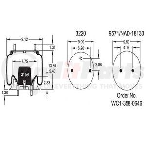 452-9376L by DAYTON PARTS - Air Spring