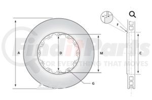 350.047.01 by PERFORMANCE FRICTION - Disc Brake Rotor - 5x4.5in Bolt Pattern, 13.78in OD, Vented, OE Replacement