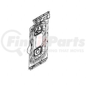 18-69712-001 by FREIGHTLINER - Panel Reinforcement - Right Side, Aluminum, 1284.2 mm x 585.6 mm, 1.6 mm THK