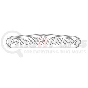 22-39676-002 by FREIGHTLINER - Emblem - Aluminum, 419 mm x 77.6 mm, 4 mm THK