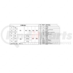 24-01641-005 by FREIGHTLINER - Miscellaneous Label - Electric, Power Distribution Module, M2