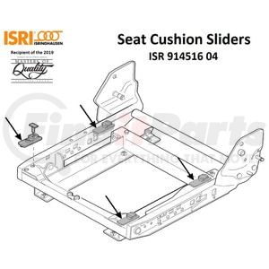 ISR-914516-04 by FREIGHTLINER - Isri Cascadia, Sliders For Seat Cushion, L1/L2/L3