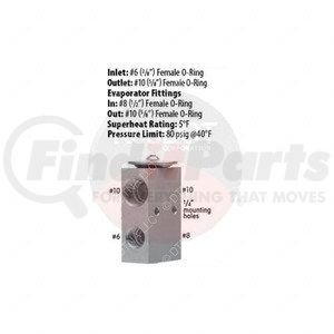 A22-45432-000 by FREIGHTLINER - A/C Expansion Valve - Thermal Expansion