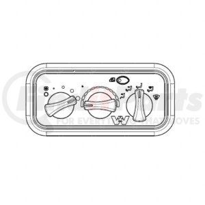 Freightliner A22-73379-005 HVAC Control HVAC Control Panel - Rotary Knob, for Western Star 4900 and other Standard
