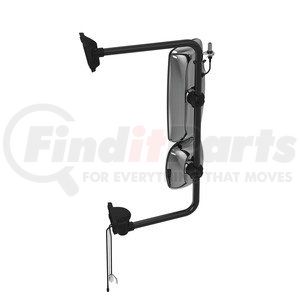 A22-74243-049 by FREIGHTLINER - Door Mirror - Assembly, Rearview, Outer, Bright, Heated, Remote, Antenna, Cummins, Left Hand