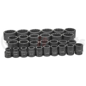 8129 by GREY PNEUMATIC - 3/4" to 2-1/2" Drive Socket Set - Standard Length, 12-Point Sizes