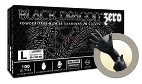 BD1003NPF by MICROFLEX - Black Dragon® Zero Powder-Free Nitrile Examination Gloves, Black, L