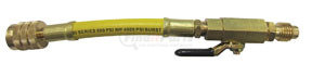 82495 by MASTERCOOL - 1/2" x 1/2" Yellow Straight Hose with Manual Shut-Off Valve