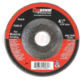 1423-3186 by FIREPOWER - Type 27 Depressed Center Grinding Wheel without hub