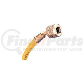 45722 by MASTERCOOL - 72" Yellow Standard Charging Hose with 1/4” SAE Automatic Shut-Off Valve Fitting