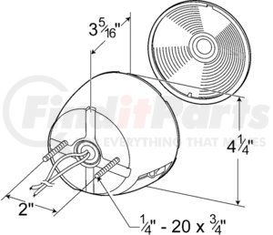 50852-3 by GROTE - 4" Two-Stud Stop/Tail/Turn Lamp, Red