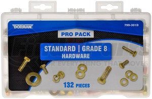 Dorman 799-301D Hardware Assortment Pro Pack Standard Grade 8 Hardware - 132 Pieces