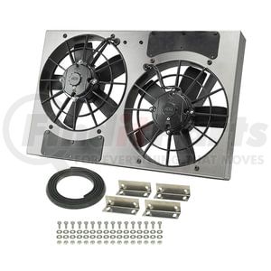 16831 by DERALE - Powerpack - High Output Dual 11" Electric RAD Fan/Aluminum Shroud Kit